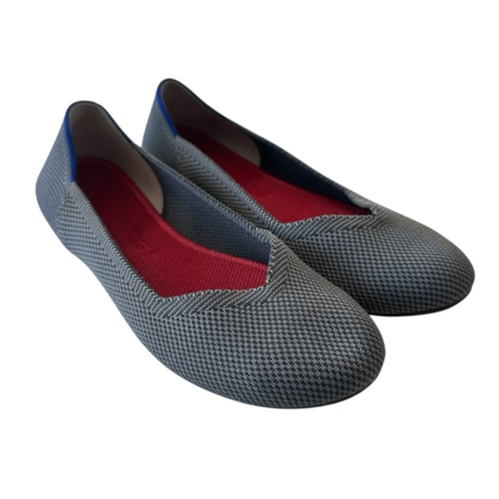 Rothy's Grey Round Toe Sustainable Knit Ballet Flats, 7.5